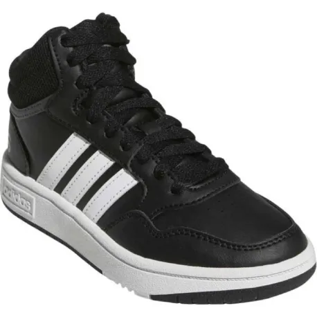 Juniorská rekreačná obuv ADIDAS Hoops Mid 3.0 K core black cloud white grey six