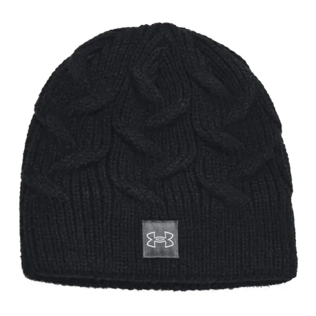 Dámska zimná čiapka UNDER ARMOUR UA Halftime Cable Knit-BLK
