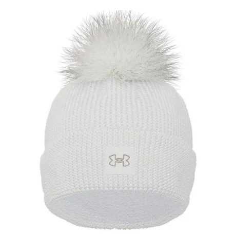 Dámska zimná čiapka UNDER ARMOUR UA Halftime Ribbed Pom-WHT