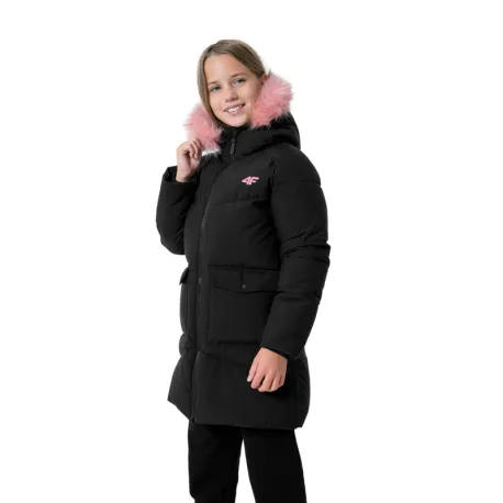 Dievčenská bunda 4F JUNIOR GIRLS JACKET JKUDP004-20S-DEEP BLACK