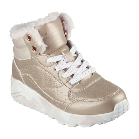 Dievčenské členkové zimné topánky SKECHERS Uno Lite Camo Daz gold pink