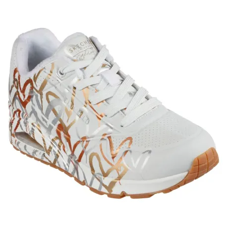 Dámska rekreačná obuv SKECHERS Uno Metallic Love W white gold