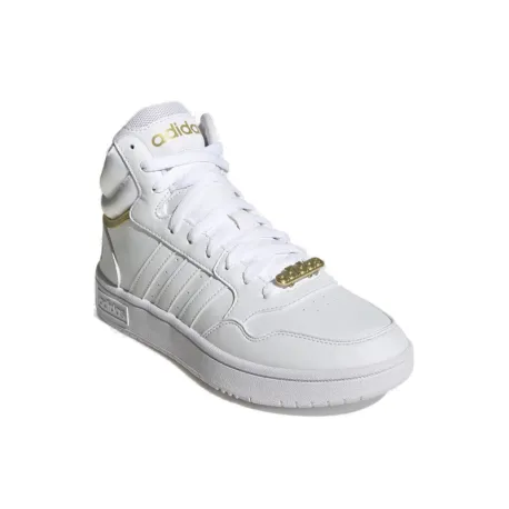 Dámska rekreačná obuv ADIDAS Hoops 3.0 Mid cloud white cloud white gold metallic