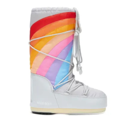 Dámske vysoké zimné topánky MOON BOOT ICON RAINBOW, 002 glacier blue-red