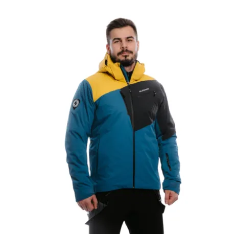 Pánska lyžiarska bunda s kapucňou BLIZZARD Ski Jacket Leogang, petroleum mustard yellow