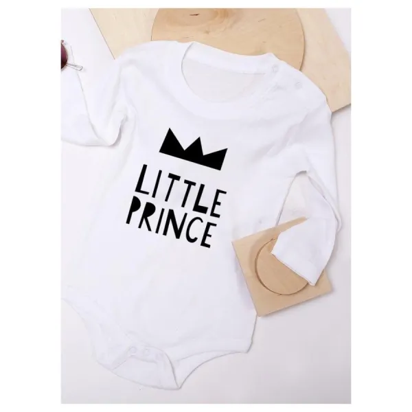 Biele chlapčenské little prince body I LOVE MILK v zľave