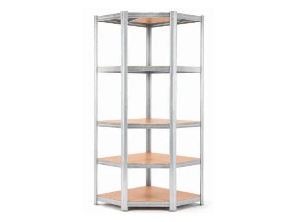 Regál 180x90x40 cm rohový pozinkovaný 5-polícový, nosnosť 875 kg