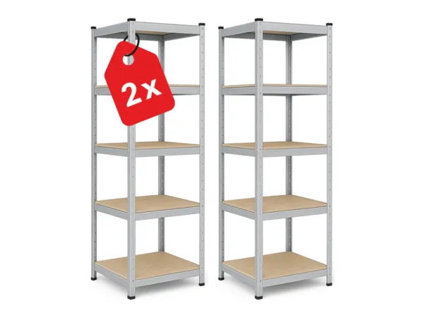 Regál 180x40x40 cm pozinkovaný 5-policový, nosnosť 875 kg - 2ks