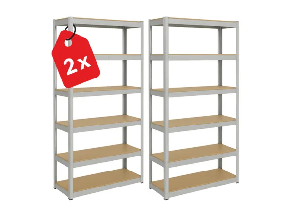 Regál 220x120x50 cm pozinkovaný 6-policový, nosnosť 1050 kg - 2ks