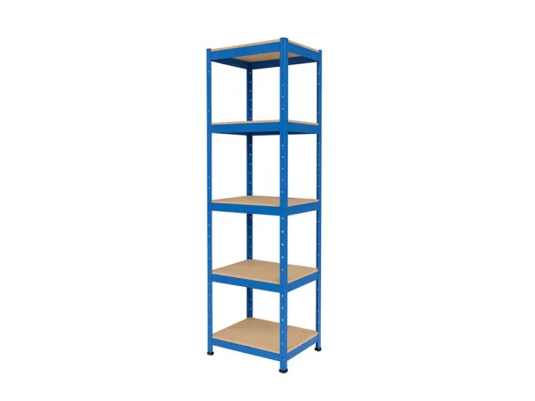 Regál 180x40x40 cm lakovaný 5-policový, nosnosť 875 kg - modrý