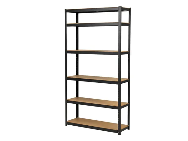 Regál 240x100x60 cm lakovaný 6-policový, nosnosť 1050 kg - čierny