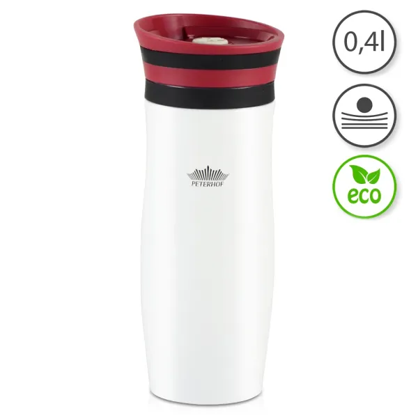 Peterhof PH-12413 Termohrnček 0,4L Sadio, bielo-červený