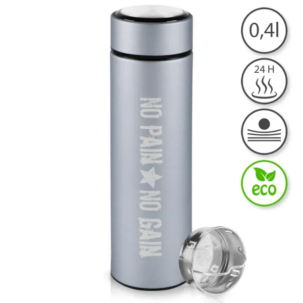 TFY No.93158-3GREY Termoska na kávu a čaj so sitkom, 0,4 L