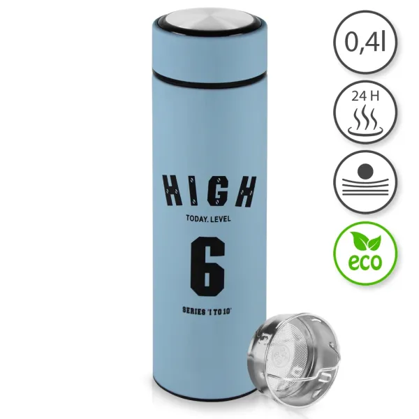 TFY No.93158-2BLUE Termoska na kávu a čaj so sitkom, 0,4 L
