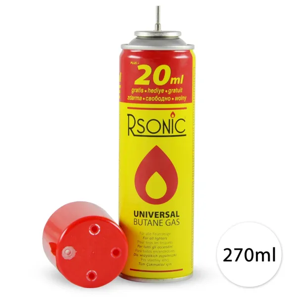 Rsonic 3101 Univerzálny plyn do zapaľovačov, 4 redukcie 250ml a 20ml grátis