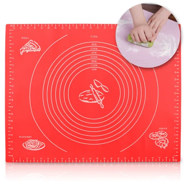 Royal Kitchen RK-1458 Silikónová podložka na cesto 50x39,7 cm, červená