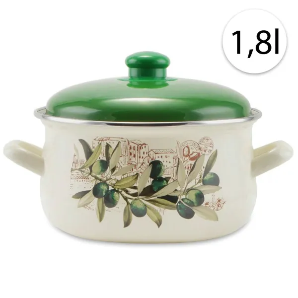Perfect Home 14826 Smaltovaný hrniec 16cm, 1,8l + pokrievka biely