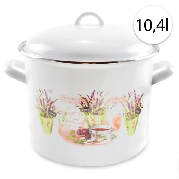 Perfect Home 13473 Smaltovaný hrniec 26cm, 10,4l + pokrievka biely