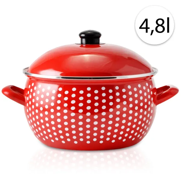 Perfect Home 15613 Smaltovaný hrniec 22cm, 4,8l + pokrievka červený