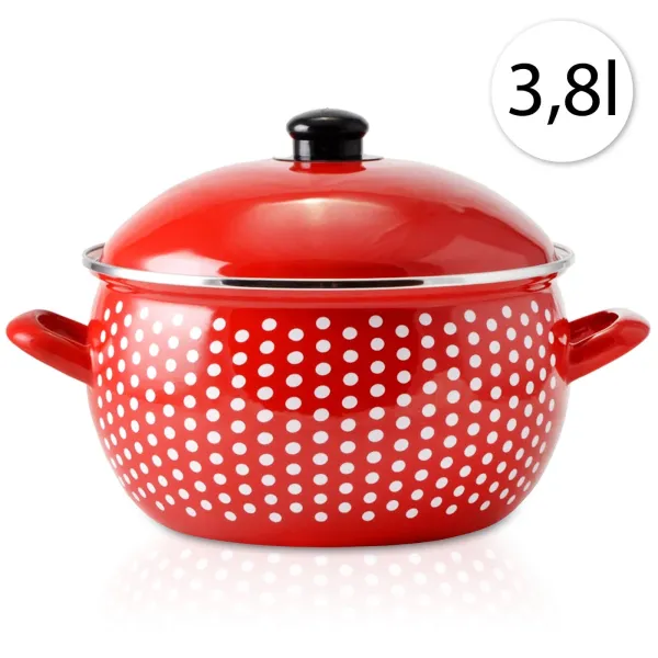 Perfect Home 15612 Smaltovaný hrniec 20cm, 3,8l + pokrievka červený