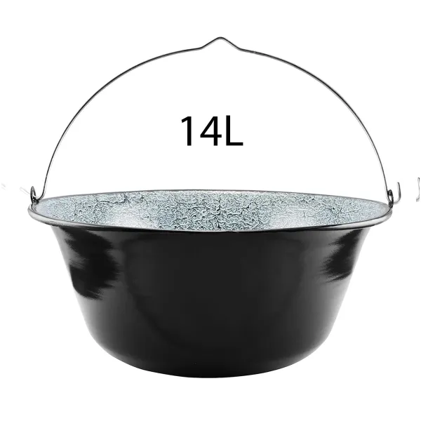 Kitchen&home K014 Smaltovaný kotlík na guláš KLASIK, 14l, čierny