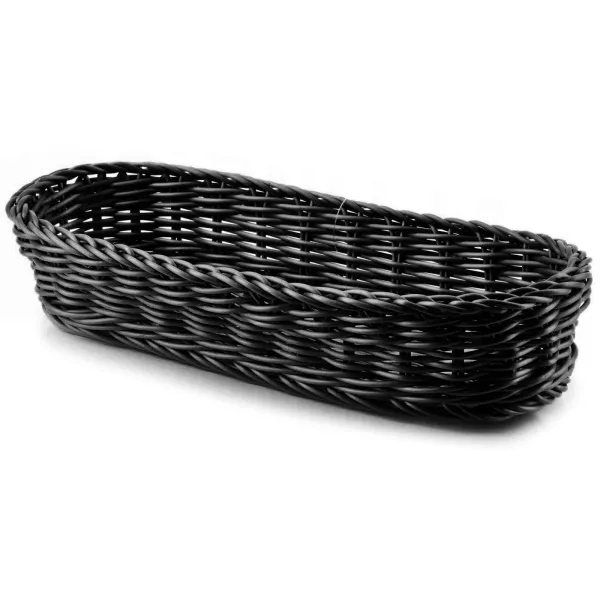 Affek Design HIWI8288 Plastový košík na chlieb, pečivo, príbor, čierny, 26x10x6cm