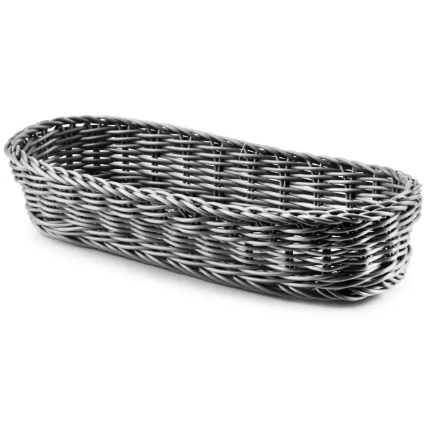 Affek Design HIWI8301 Plastový košík na chlieb, pečivo, príbor, šedý, 26x10x6cm