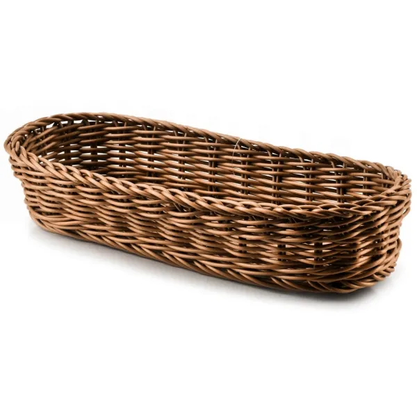 Affek Design HIWI8295 Plastový košík na chlieb, pečivo, príbor, hnedý, 26x10x6cm