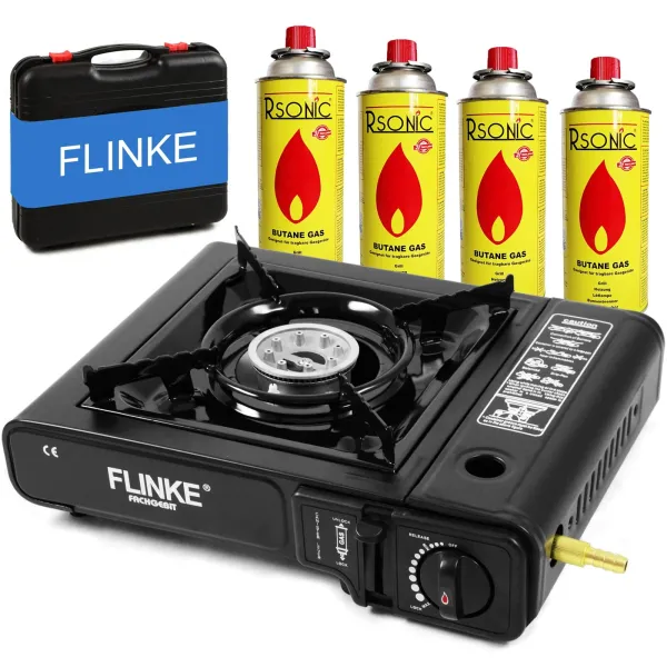 Flinke 8260 Plynový varič v kufríku + 4 kartuše