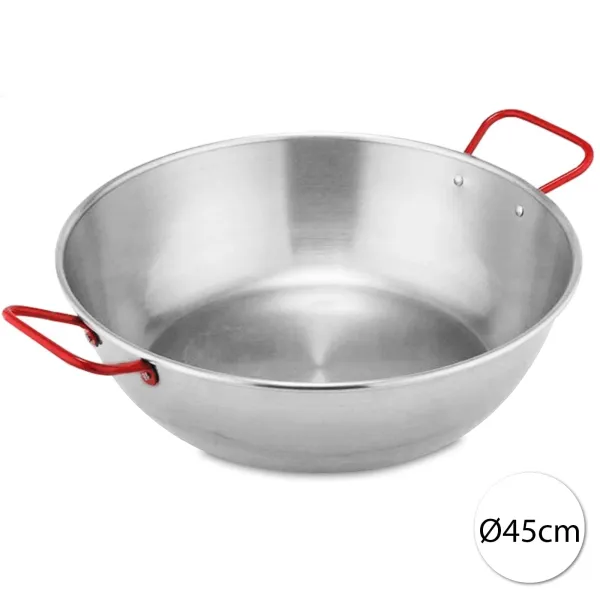 Garcima 13418 Oceľová WOK paella panvica, 45cm