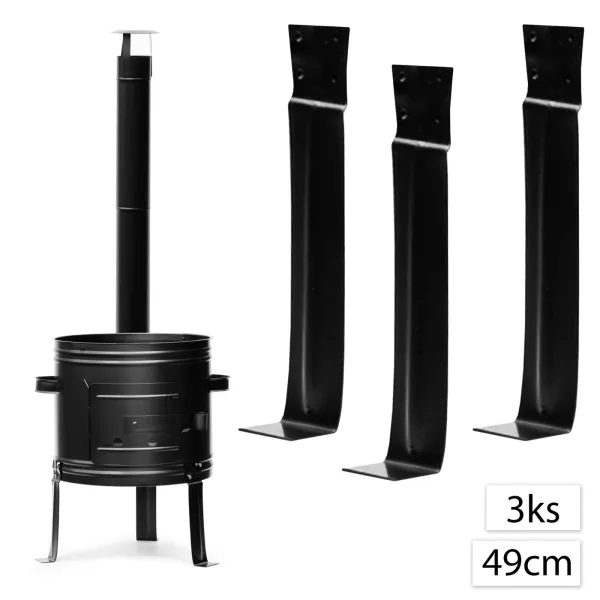 Perfect Home 15027 Náhradné vysoké nohy ku kotline 49 cm, 3 ks, čierna