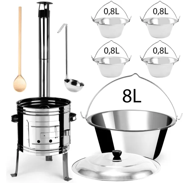 Perfect Home Set-3.1 Kotlíková súprava 8 L so servírovacími kotlíkmi 0,8 L, 9 ks