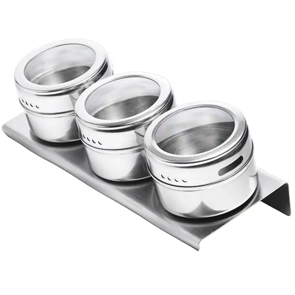 Royal Kitchen 157232 Magnetické koreničky 3 ks so stojanom 20x7 cm, nerezová
