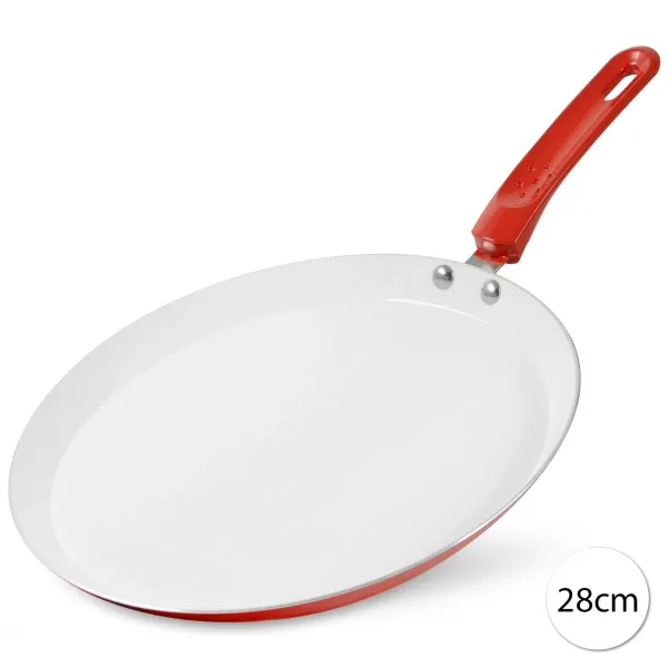 Perfect Home 13922 Keramická panvica na palacinky, 28 cm, červená