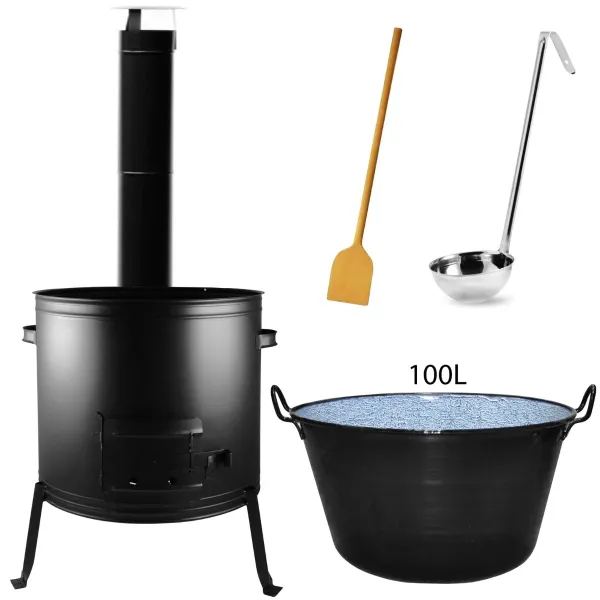 Perfect Home Set-56 Kotlíková súprava 100L, 5ks – kotlina/dymovod/kotlík/varecha/naberačka