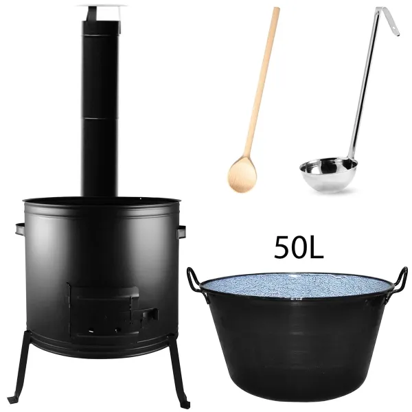 Perfect Home Set-57 Kotlíková súprava 50L, 5ks – kotlina/dymovod/kotlík/varecha/naberačka