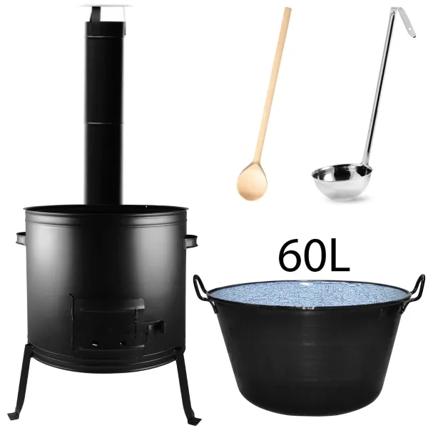 Perfect Home Set-58 Kotlíková súprava 60L, 5ks – kotlina/dymovod/kotlík/varecha/naberačka
