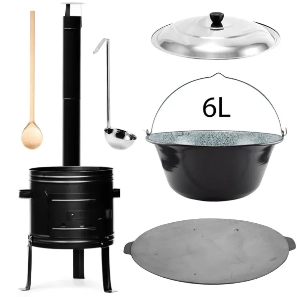 Perfect Home PL-Set-59 Kotlíková súprava 6L, 6ks – kotlina/kotlík/pokrievka/varecha/naberačka/platňa