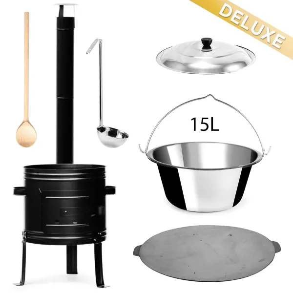 Perfect Home PL-Set-61 DELUXE Kotlíková súprava 15L, 6ks – kotlina/kotlík/pokrievka/varecha/naberačka/platňa