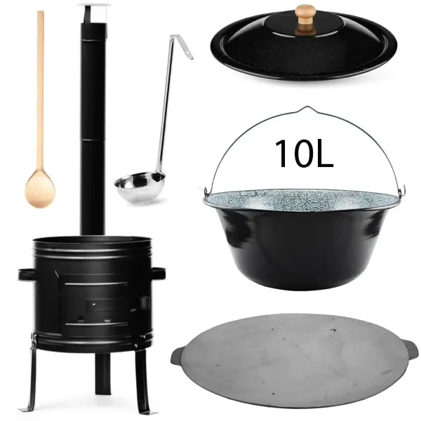 Perfect Home PL-Set-62 Kotlíková súprava 10L, 6ks – kotlina/kotlík/pokrievka/varecha/naberačka/platňa