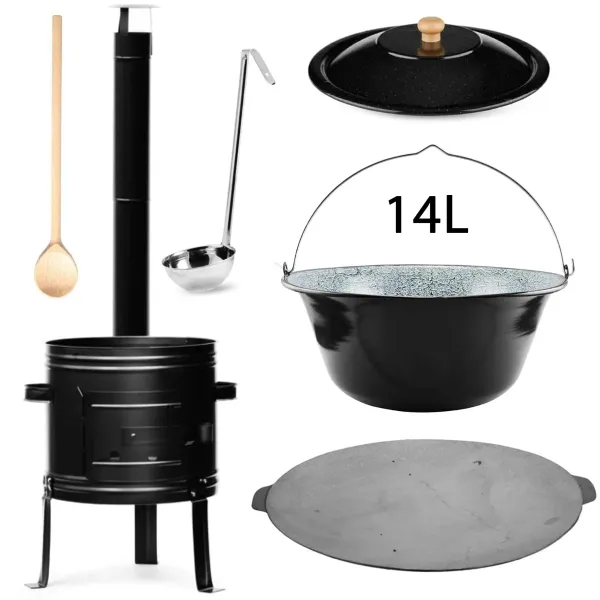 Perfect Home PL-Set-63 Kotlíková súprava 14L, 6ks – kotlina/kotlík/pokrievka/varecha/naberačka/platňa