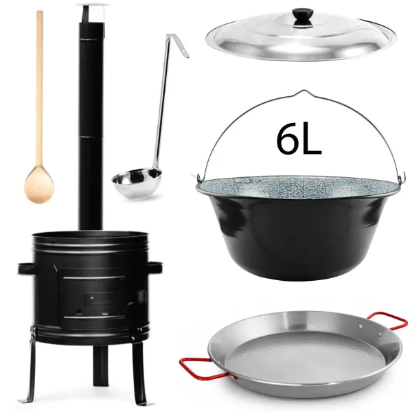 Perfect Home Pael-Set-66 Kotlíková súprava 6L, 6ks – kotlina/kotlík/pokrievka/varecha/naberačka/paella panvica