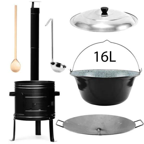 Perfect Home PL-Set-66 Kotlíková súprava 16L, 6ks – kotlina/kotlík/pokrievka/varecha/naberačka/platňa