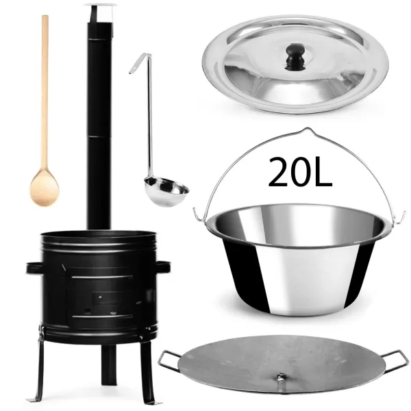 Perfect Home PL-Set-69 Kotlíková súprava 20L, 6ks – kotlina/kotlík/pokrievka/varecha/naberačka/platňa