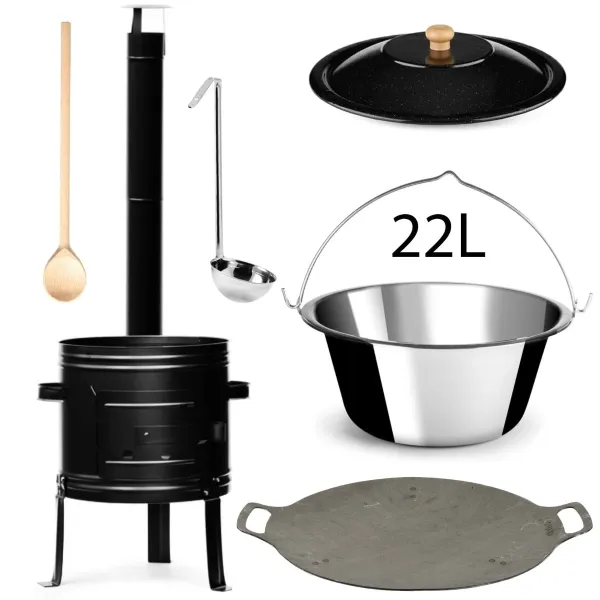 Perfect Home PL-Set-74 Kotlíková súprava 22L, 6ks – kotlina/kotlík/pokrievka/varecha/naberačka/platňa