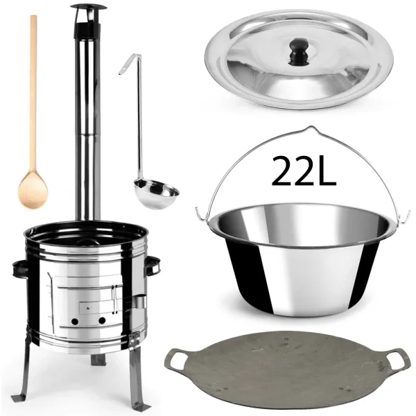 Perfect Home PL-Set-77 Kotlíková súprava 22L, 6ks – kotlina/kotlík/pokrievka/varecha/naberačka/platňa