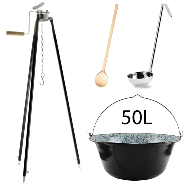 Perfect Home Set-87 Kotlíková súprava 50L, 4ks – trojnožka/kotlík/varecha/naberačka