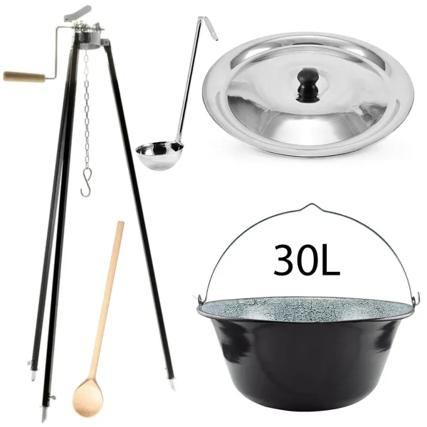 Perfect Home Set-90 Kotlíková súprava 30L, 5ks-trojnožka/kotlík/pokrievka/varecha/naberačka