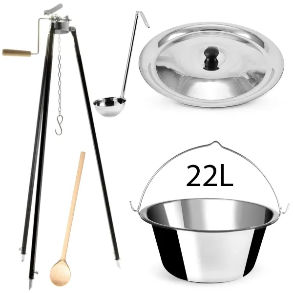Perfect Home Set-92 Kotlíková súprava 22L, 5ks - trojnožka/kotlík/pokrievka/varecha/naberačka