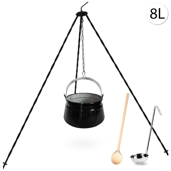 Perfect Home Kotlík s trojnožkou, varechou, naberačkou, 8L, 4ks, Set-95